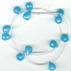 1 12x10mm Aqua Quartz Faceted Drop